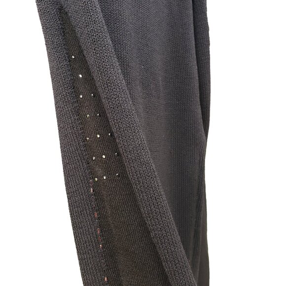 St. John Evening Pant Suit 6 Black Santana Knit Metallic Trim Wide Leg Vintage - Picture 12 of 15